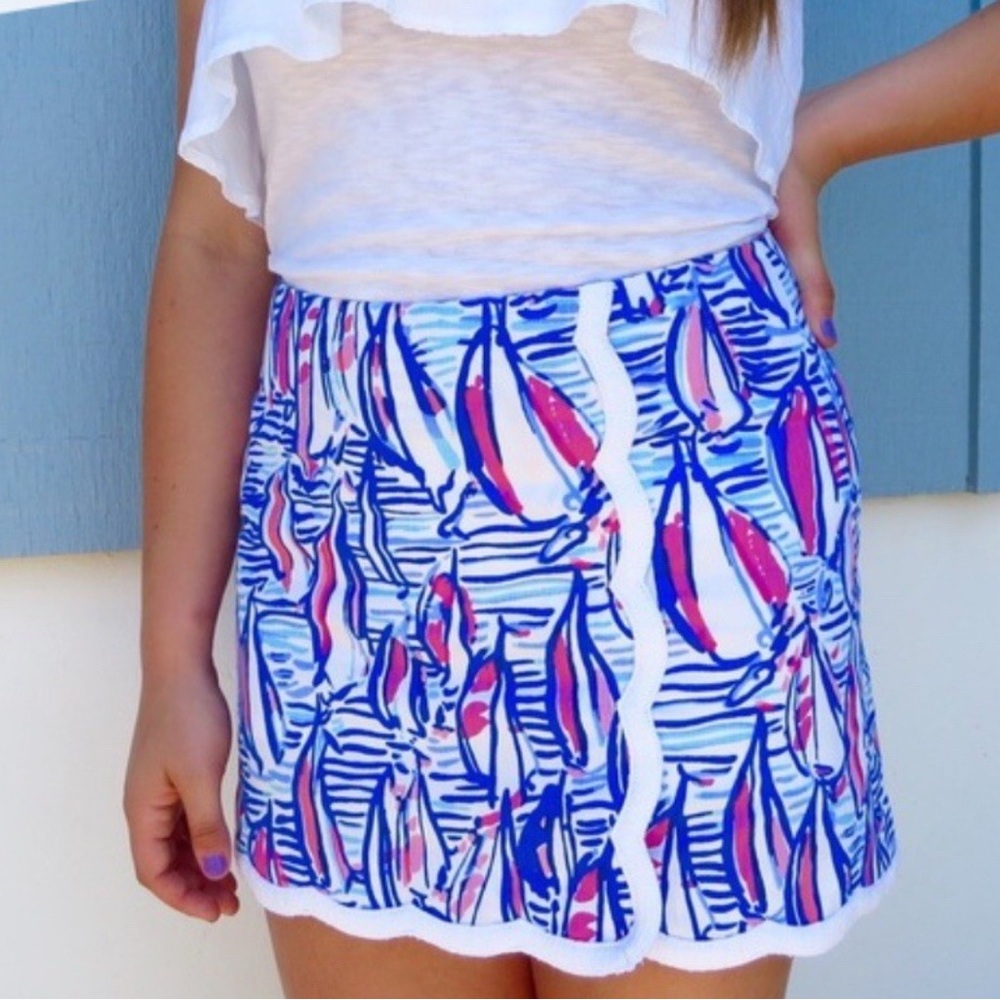 Lilly Pulitzer Sailboat Print Skort Size 4